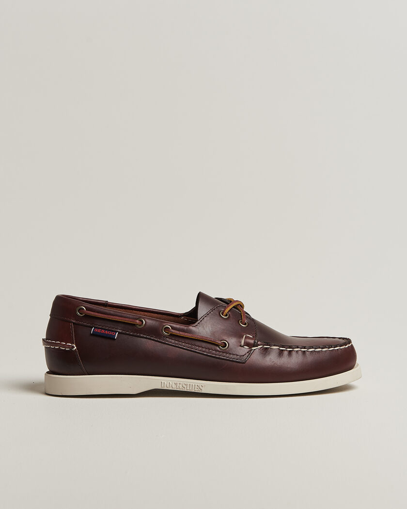 Sebago Docksides Portland Waxed Boat Shoe Dark Brown – Ruskea