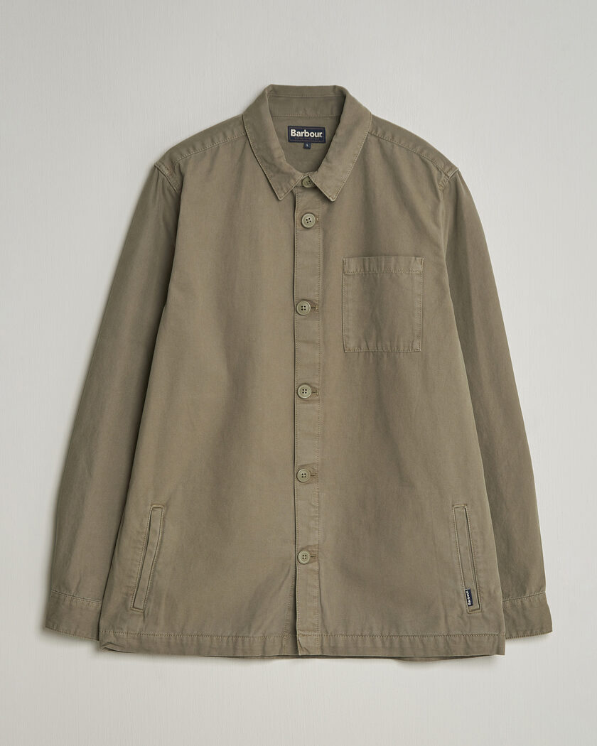 Barbour Lifestyle Washed Cotton Overshirt Smoky Olive – Vihreä