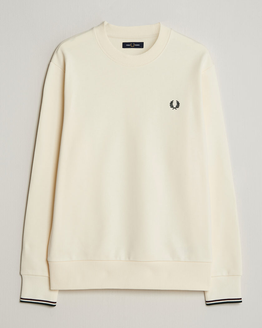 Fred Perry Crew Neck Sweatshirt Ecru – Valkoinen