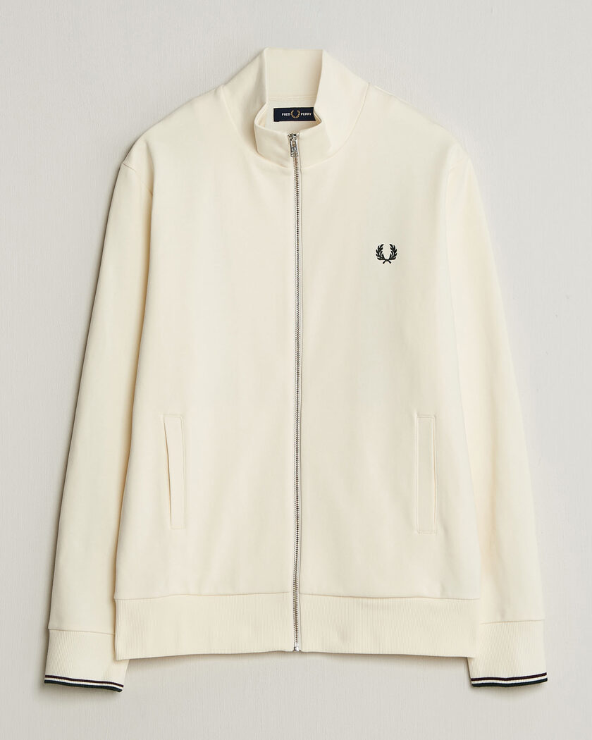 Fred Perry Full Zip Sweatshirt Ecru – Valkoinen