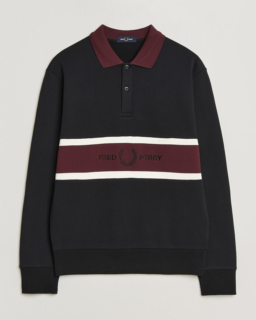 Fred Perry Embroidered Paneled Polo Sweater Black – Monivärinen