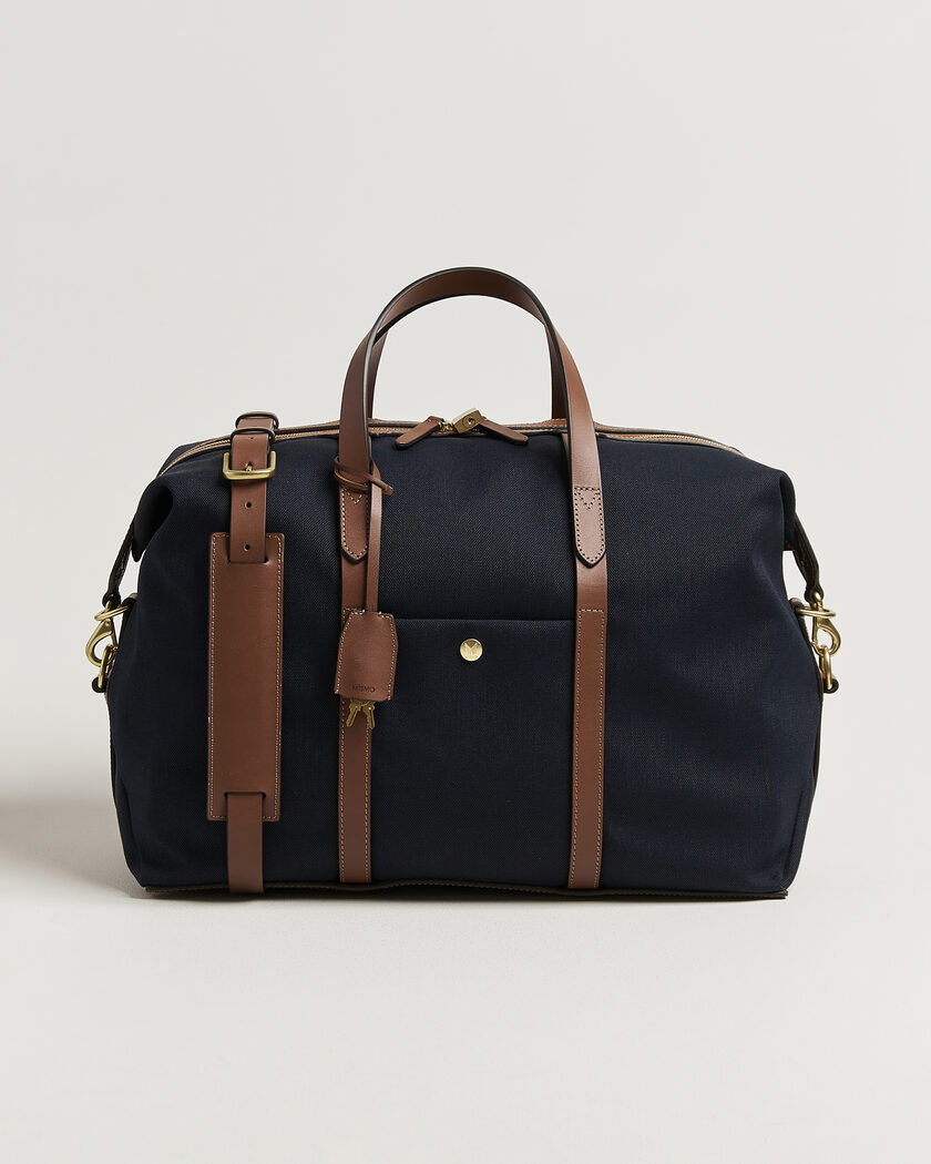 Mismo M/S Avail 48h Nylon Weekendbag Deep Sea Blue/Cuoio – Sininen