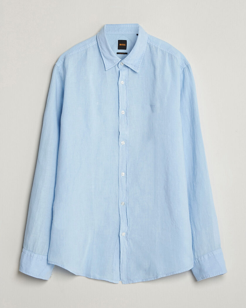 BOSS ORANGE Relegant Linen Shirt Light Blue – Sininen