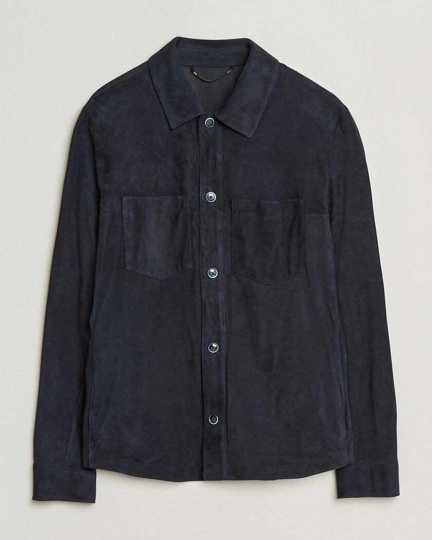 BOSS CAMEL Mando Suede Jacket Dark Blue – Sininen