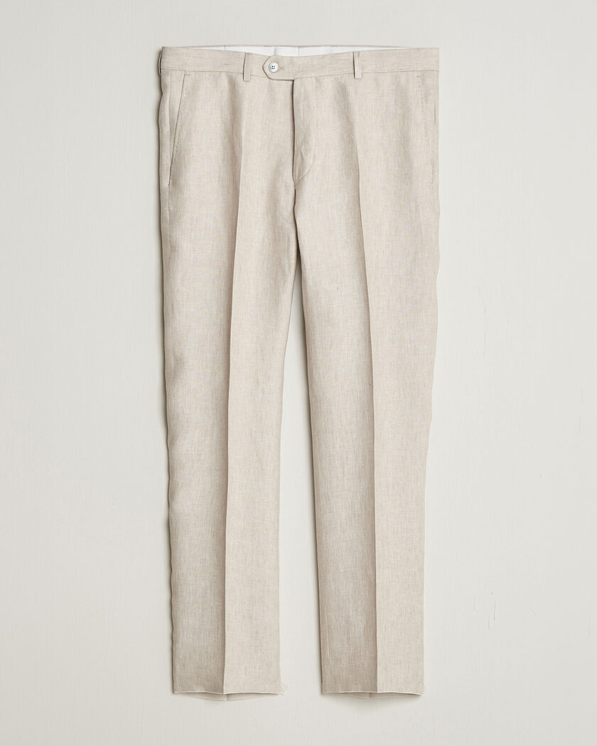 Oscar Jacobson Dandy Linen Trousers Off White – Valkoinen