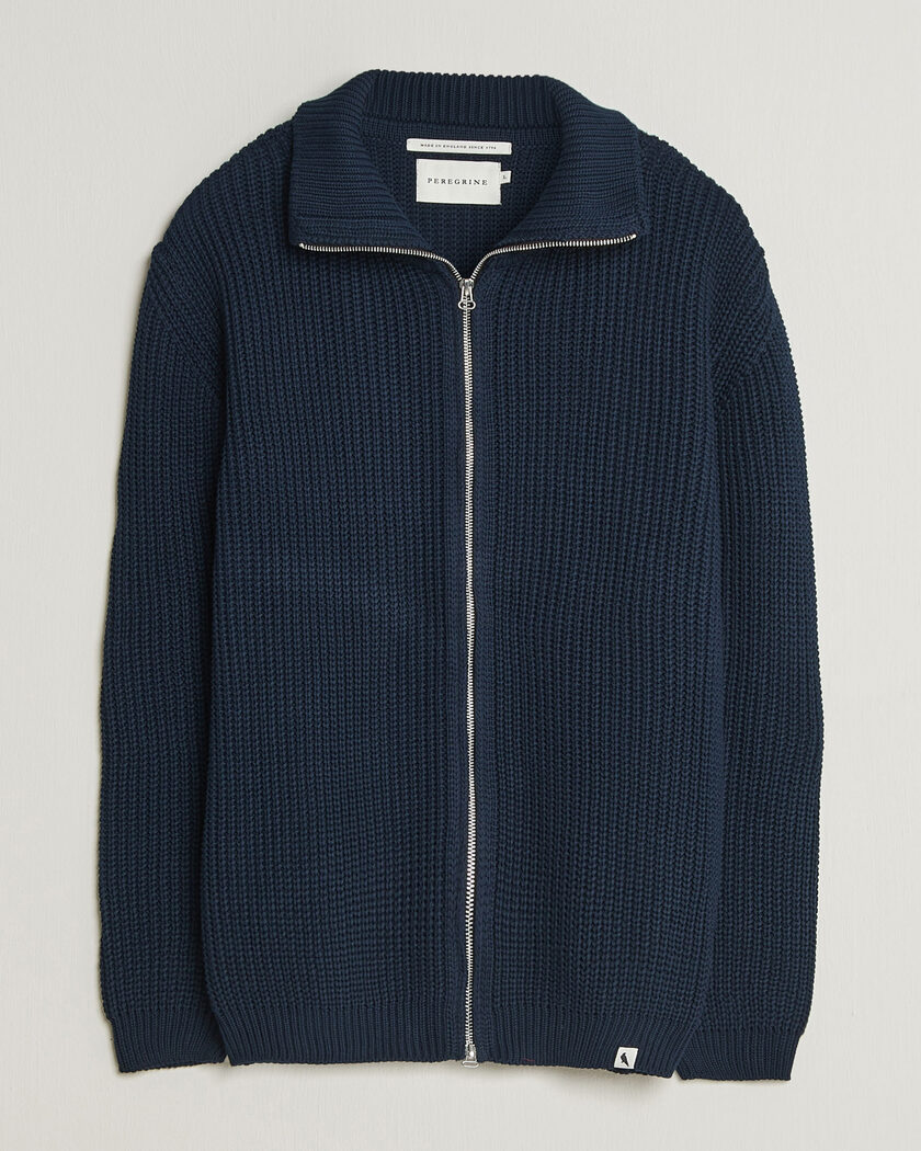 Peregrine River Cotton Zip Cardigan Navy – Sininen