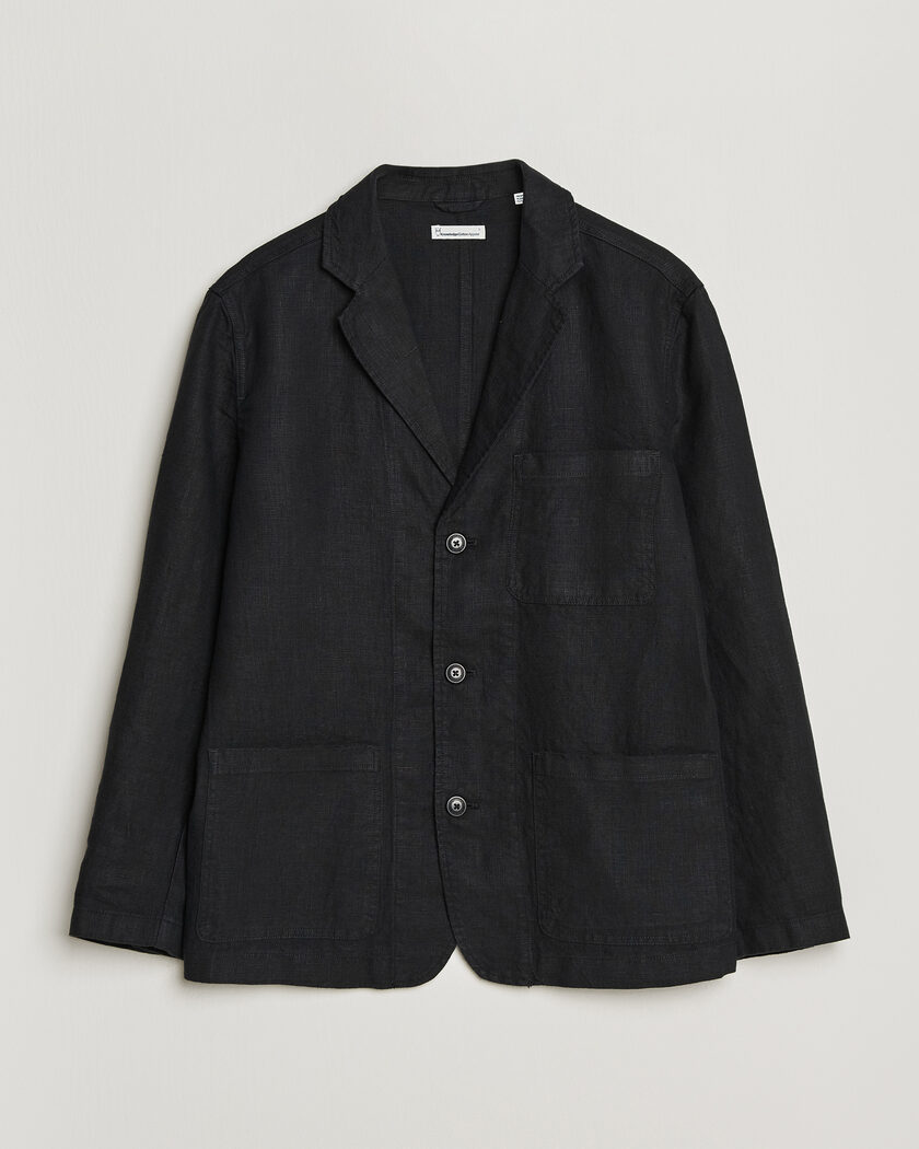 KnowledgeCotton Apparel Linen Blazer Black – Musta