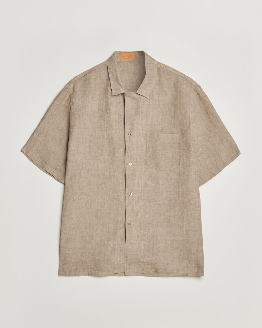 Grigio Linen Camp Collar Shirt Brown – Ruskea