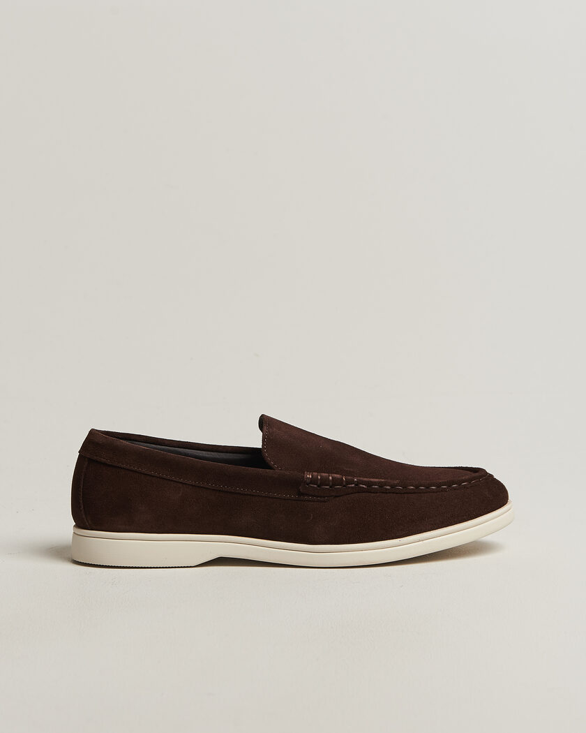 Charles Tyrwhitt Suede Slip On Loafers Chocolate Brown – Ruskea
