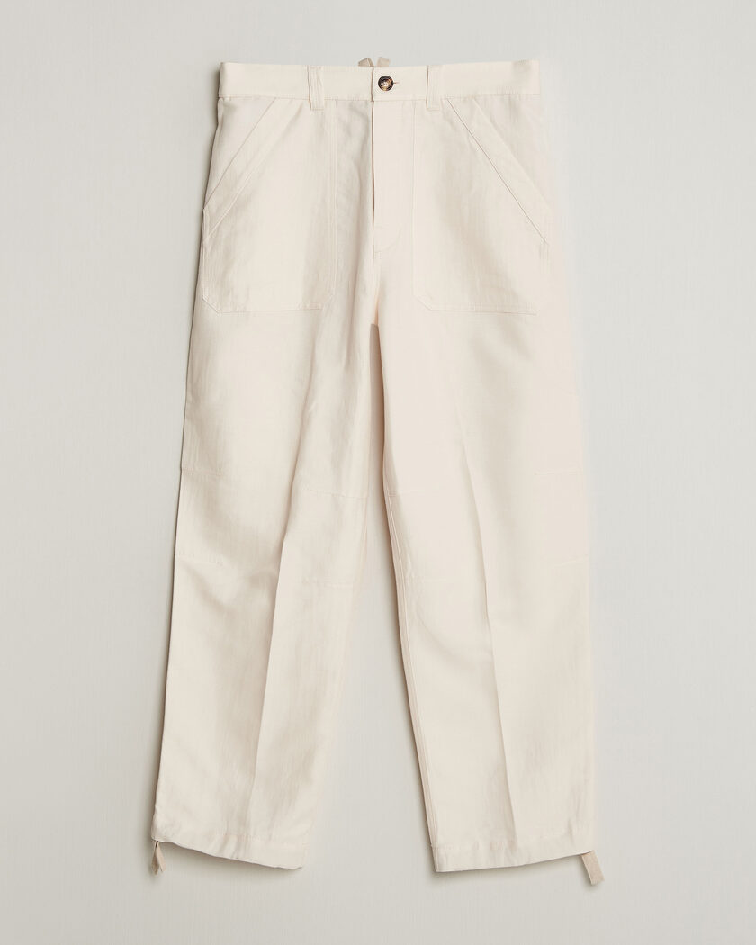 Brunello Cucinelli Linen Casual Pants Off White – Valkoinen