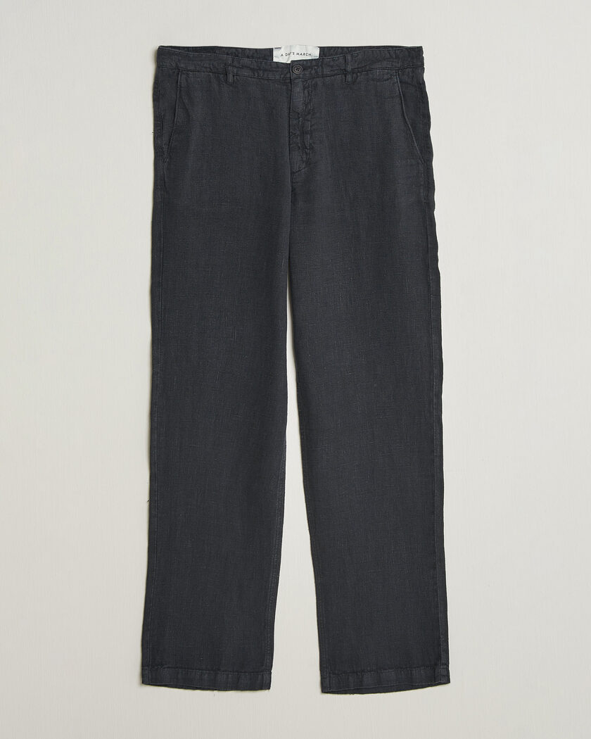 A Day's March Redwood Linen Trousers Black – Musta