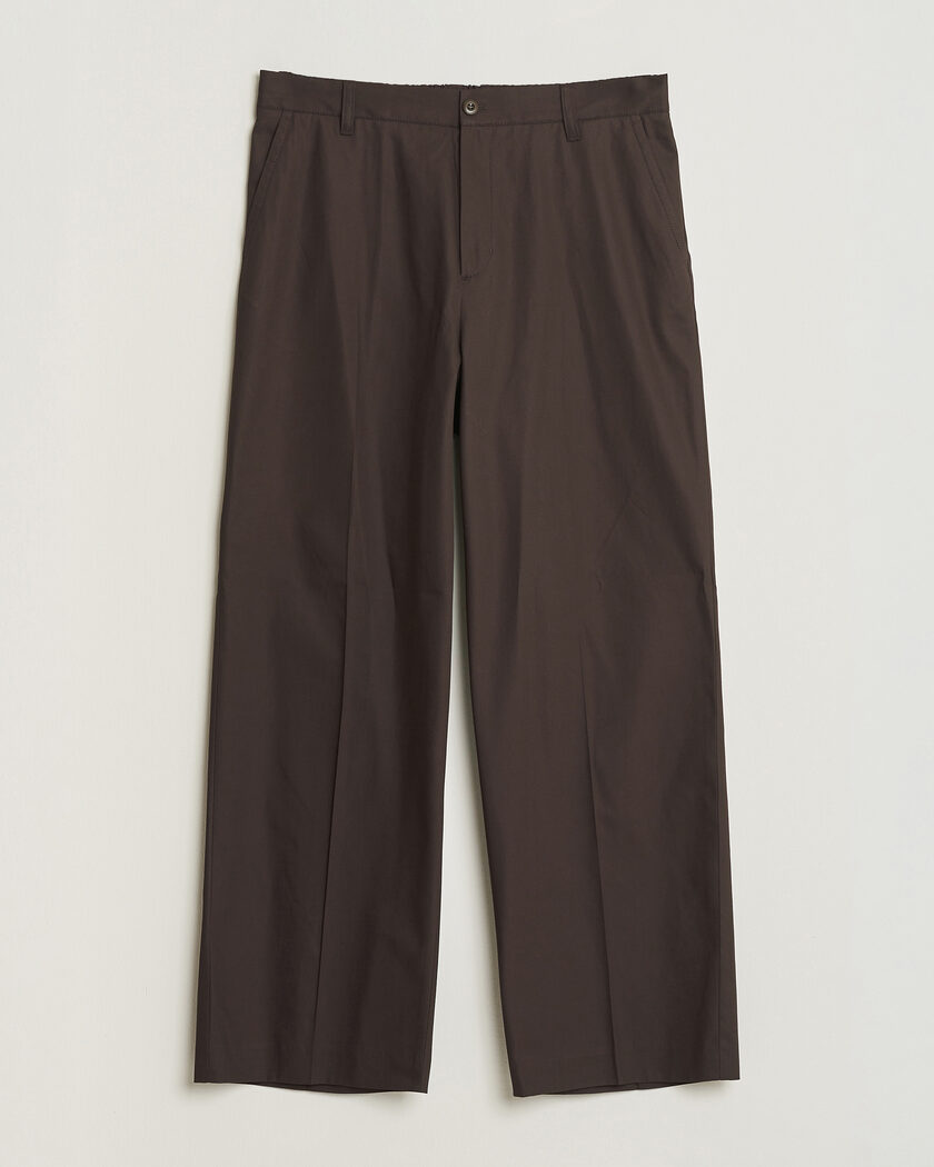 Filippa K Reeve Cotton Trousers Dark Chocolate – Ruskea