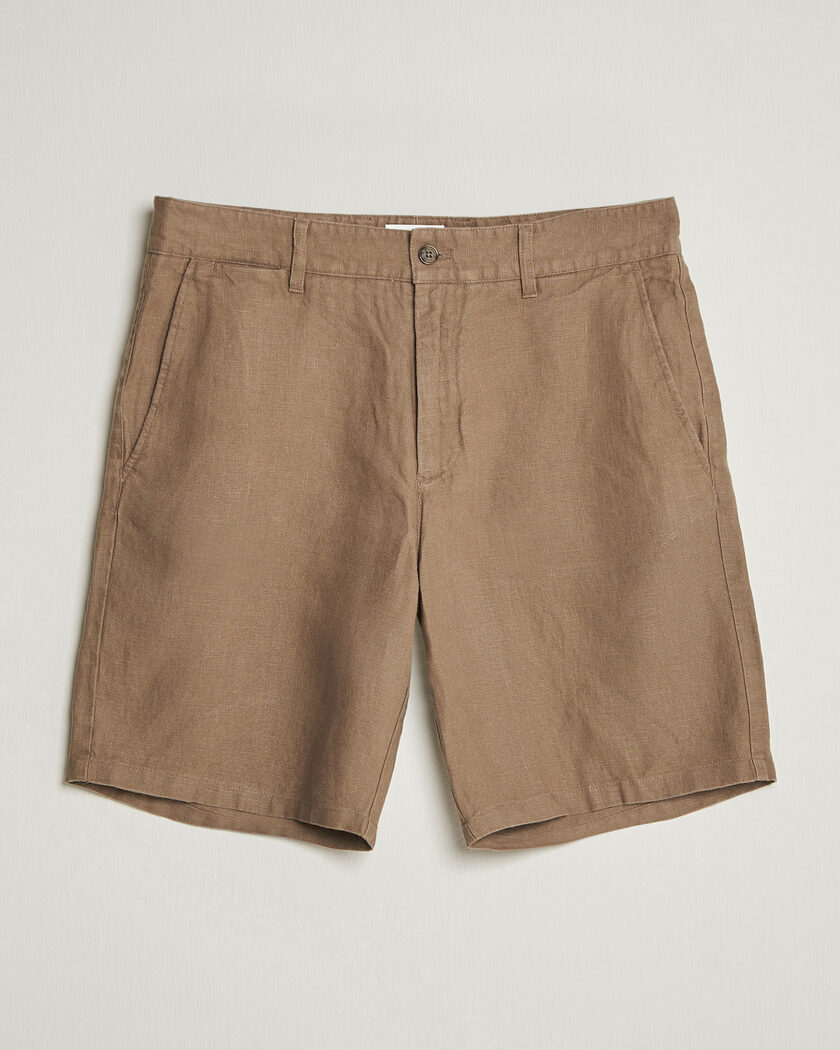 NN07 Aden Linen Shorts Clay Mirage – Ruskea
