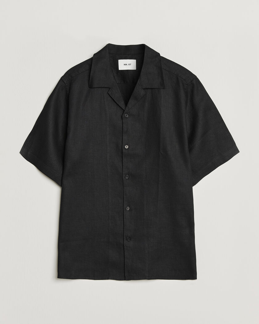 NN07 Julio Linen Resort Shirt Black – Musta