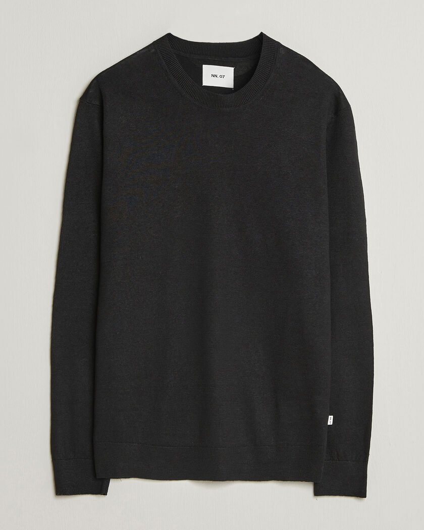 NN07 Ted Linen Knitted Sweater Black – Musta
