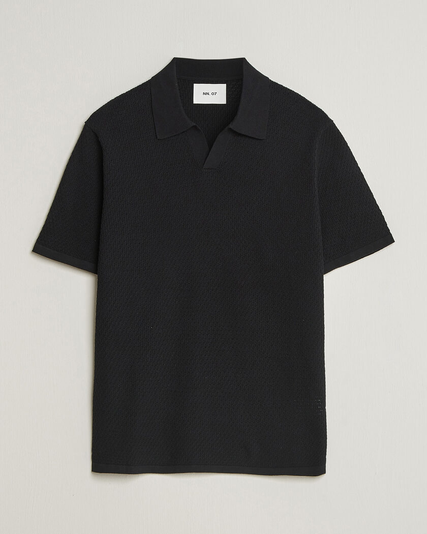 NN07 Paul Knitted Polo Black – Musta
