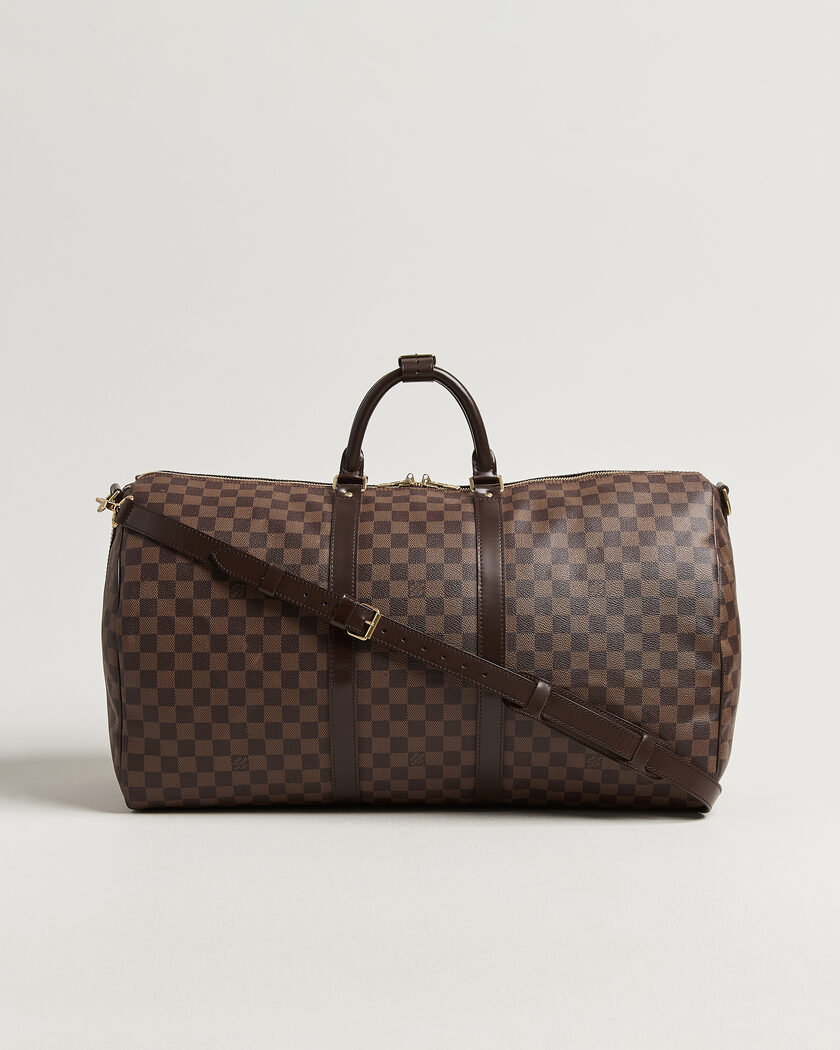 Louis Vuitton Pre-Owned Keepall 55 Bandouliére Damier Ebene – Ruskea