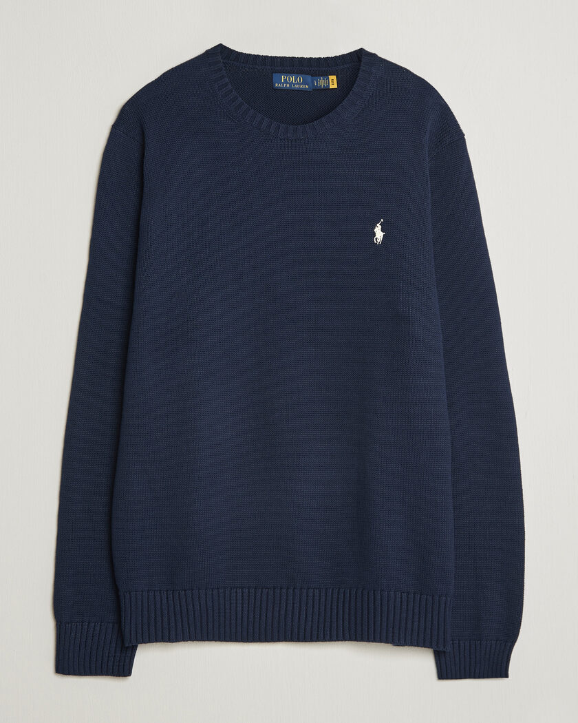 Polo Ralph Lauren Cotton Crew Neck Sweater Hunter Navy – Sininen