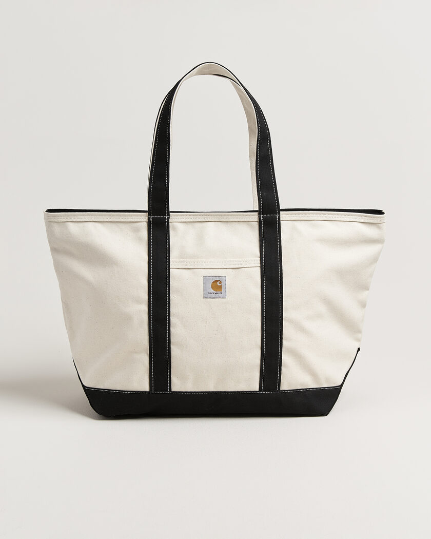 Carhartt WIP Canvas Beach Tote Natural/Black – Valkoinen