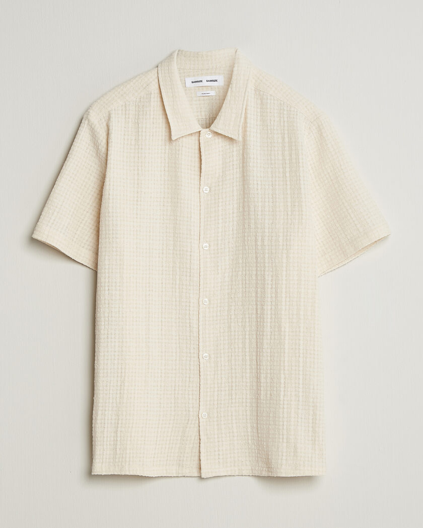 Samsøe Samsøe Avan Structured Short Sleeve Shirt Clear Cream – Valkoinen