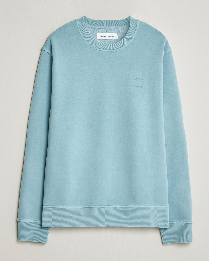 Samsøe Samsøe Joel Organic Washed Cotton Sweatshirt Tourmaline – Sininen