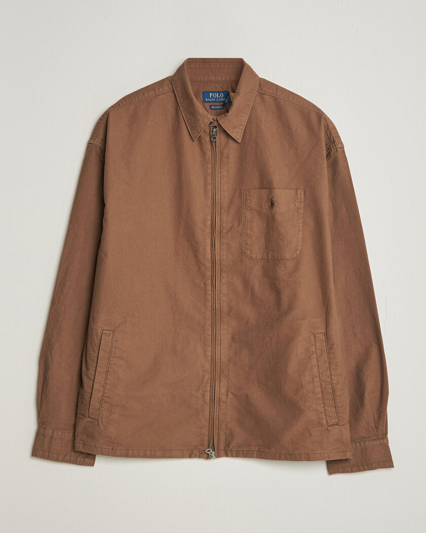 Polo Ralph Lauren Osaca Oxford Zip Overshirt Chestnut – Ruskea