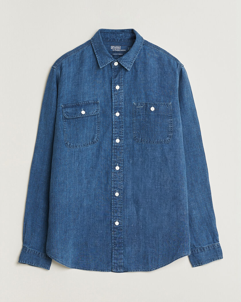 Polo Ralph Lauren Indigo/Linen Western Shirt Medium Wash – Sininen