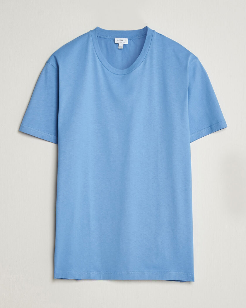 Sunspel Riviera Midweight T-Shirt Azure Blue – Sininen