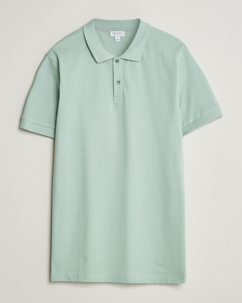 Sunspel Short Sleeve Pique Polo Laurel Green – Vihreä