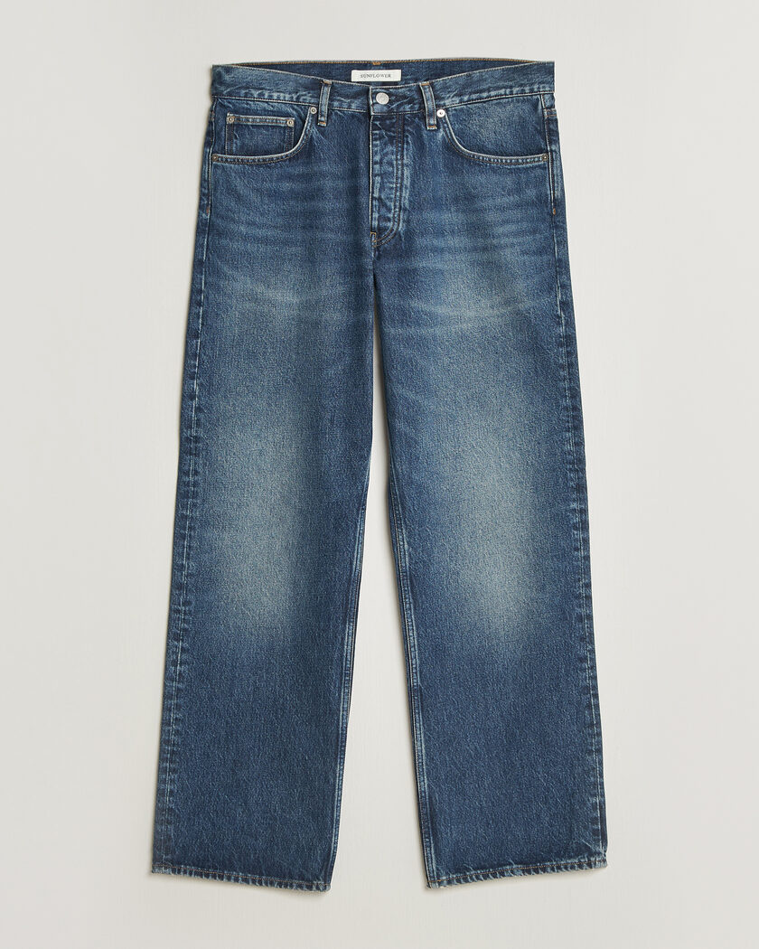 Sunflower Loose Jeans Dark Blue Worn – Sininen