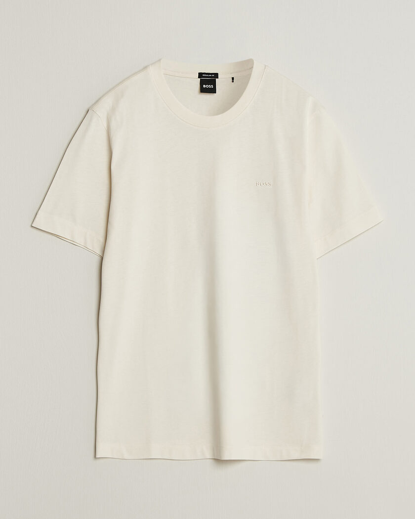 BOSS BLACK Thompson Crew Neck T-Shirt Open White – Valkoinen