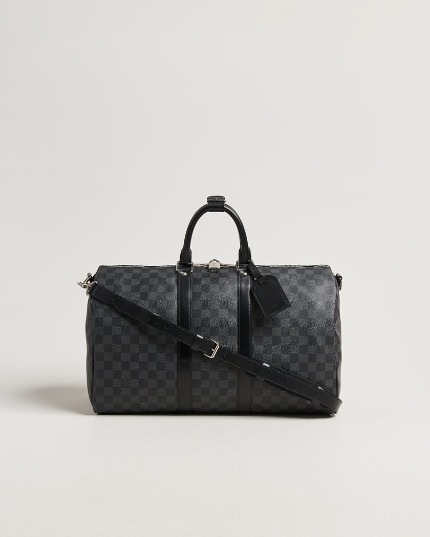 Louis Vuitton Pre-Owned Keepall Bandouliére 45 Damier Graphite – Harmaa