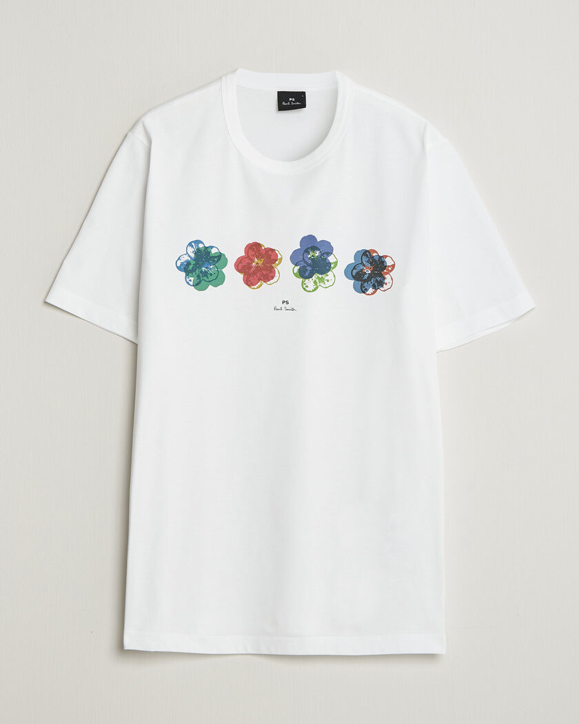 PS Paul Smith Flower Crew Neck T-Shirt White – Valkoinen