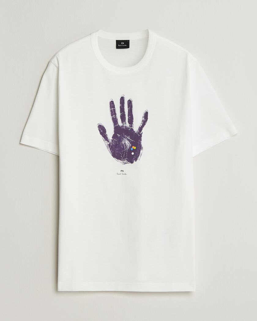 PS Paul Smith Hand Crew Neck T-Shirt White – Valkoinen