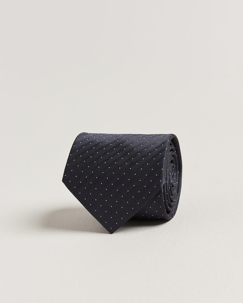 Brioni Jacquard Dot Silk Tie Navy – Sininen