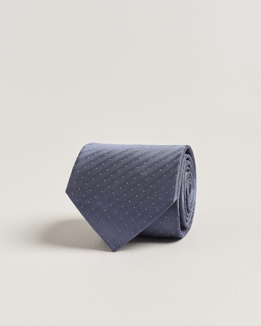 Brioni Jacquard Dot Silk Tie Light Blue – Sininen