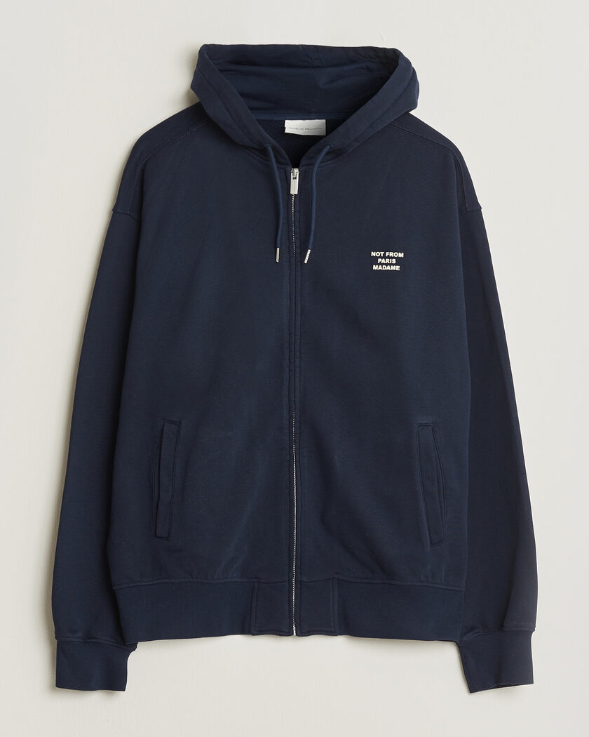 Drôle de Monsieur Slogan Full Zip Hoodie Navy – Sininen