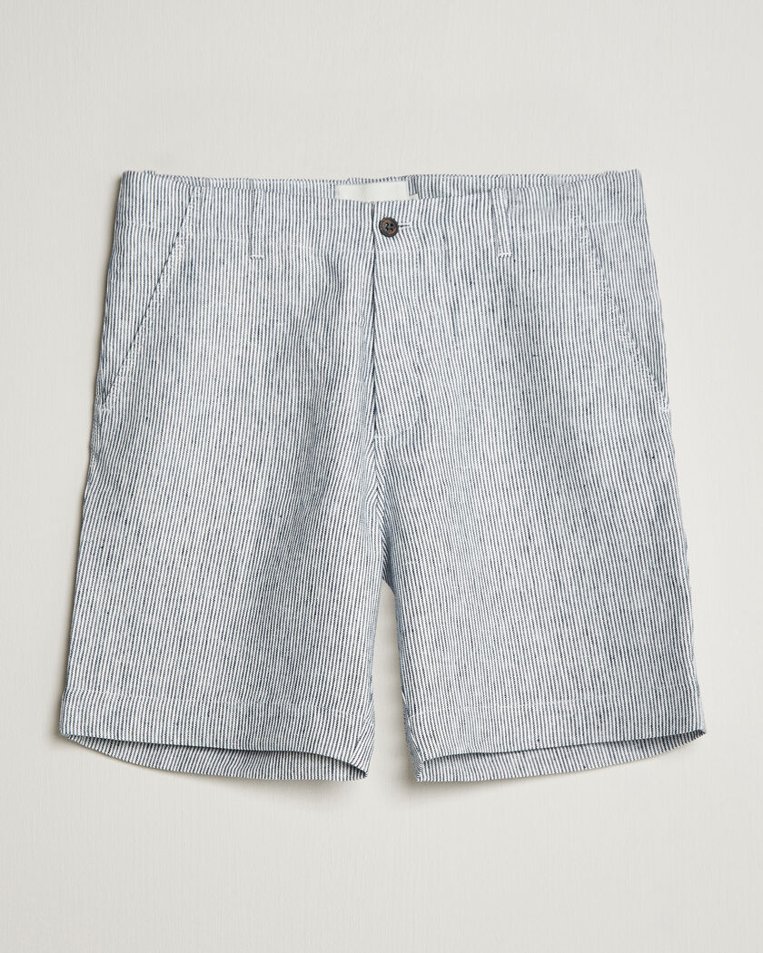 Peregrine Windsor Linen Shorts Navy Stripe – Sininen