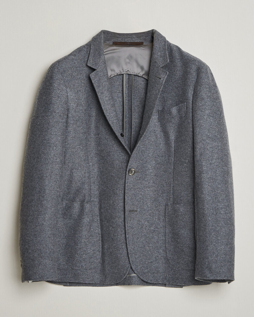 Fedeli Cashmere Flannel Jacket Grey Melange – Harmaa