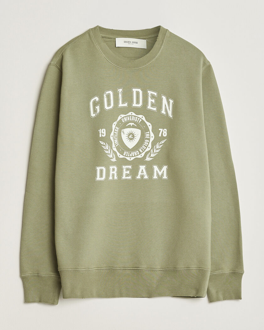 Golden Goose Garment Dyed Sweatshirt Vintage Kalamata – Vihreä