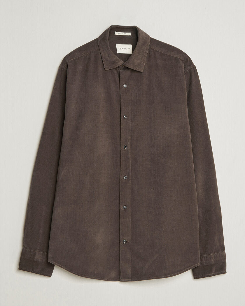 Gant Regular Fit Baby Cord Shirt Shadow Brown – Ruskea