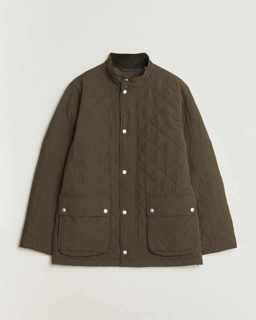 Gant Classic Quilted Mid Jacket Black Brown – Ruskea