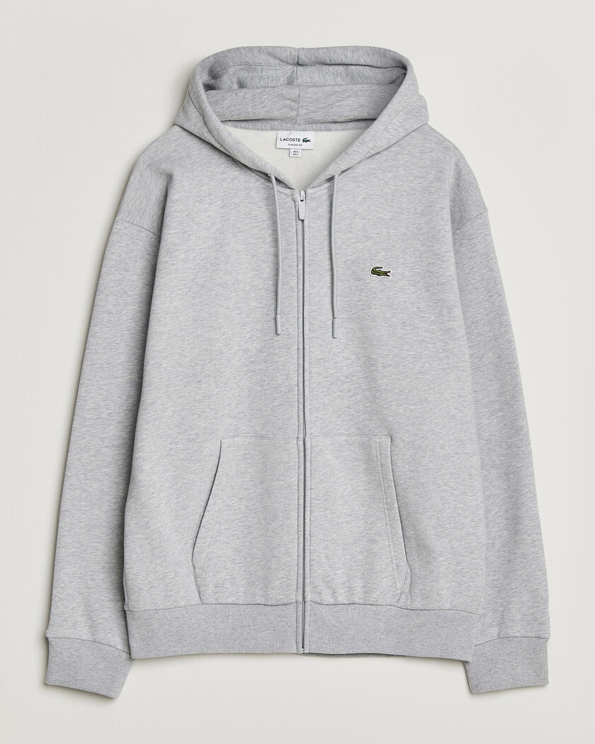 Lacoste Full Zip Hoodie Silver Chine – Harmaa