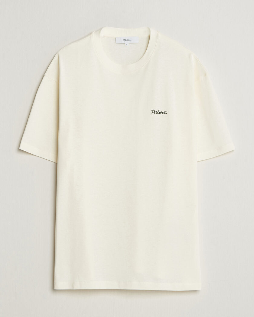 Palmes Logo T-Shirt Off White – Valkoinen