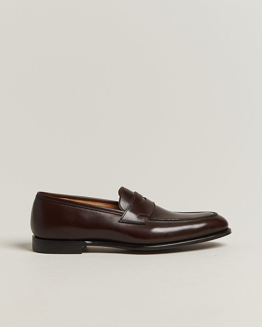 Crockett & Jones Crawford Handgrade Penny Loafer Dk Brown Antique Calf – Ruskea