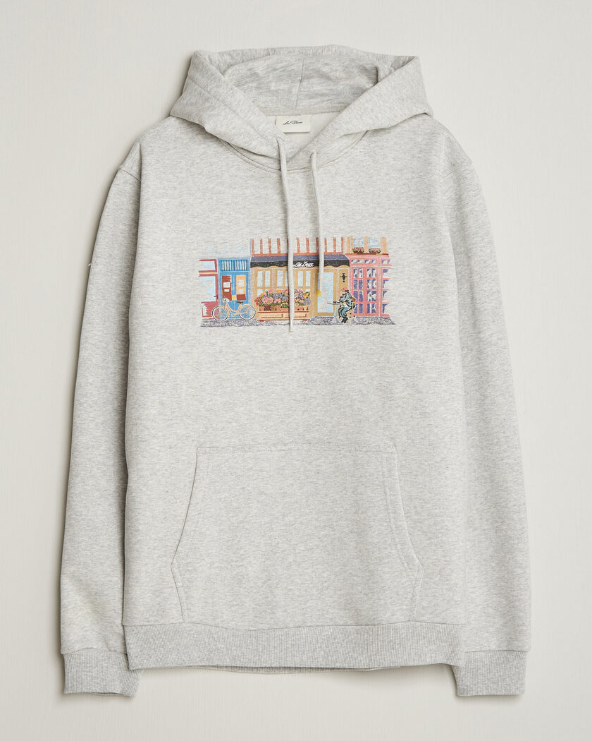 LES DEUX Market Hoodie Snow Melange – Harmaa