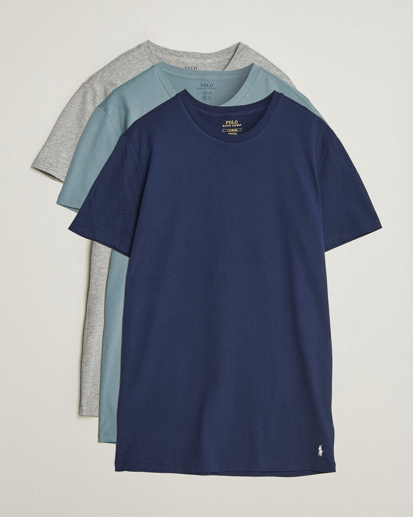 Polo Ralph Lauren 3-Pack Crew Neck T-Shirt Grey/Navy/Blue – Monivärinen