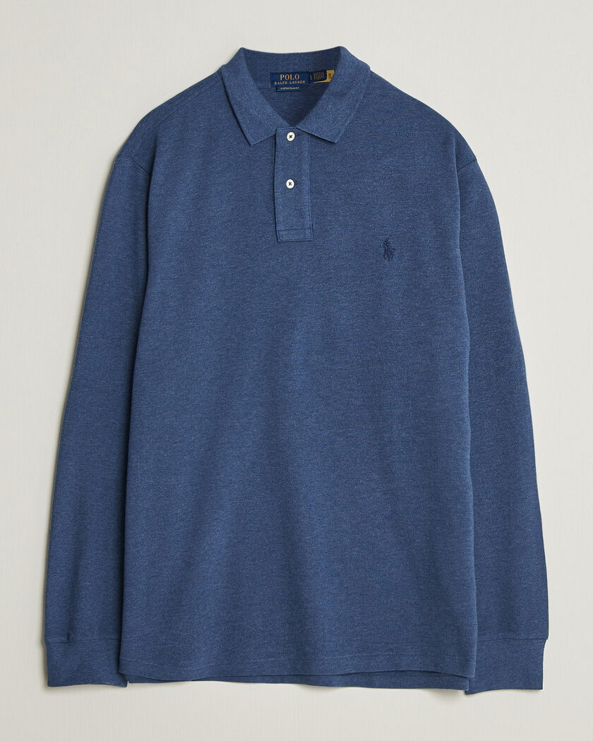 Polo Ralph Lauren Custom Slim Fit Long Sleeve Polo Derby Blue Heather – Sininen
