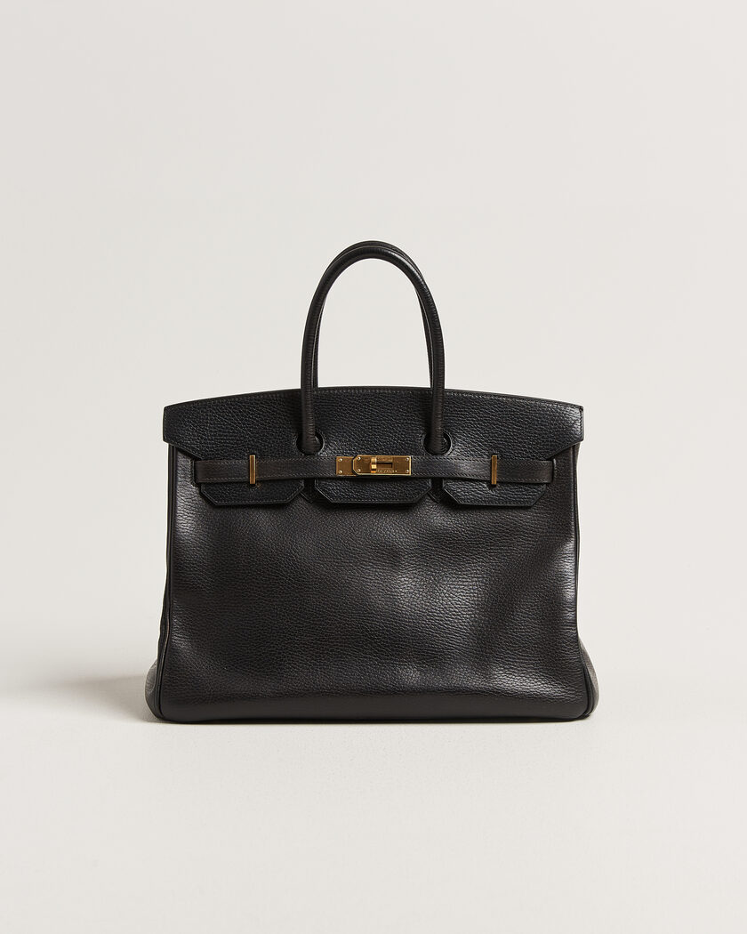 Hermès Pre-Owned Birkin 35 Retourné Ardennes Leather Black – Musta