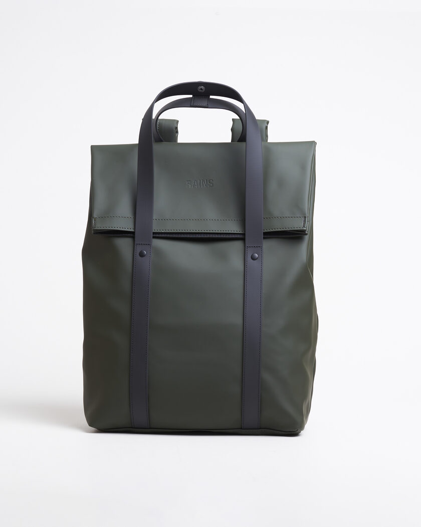 RAINS 2 Way Tote Backpack Black Green – Vihreä